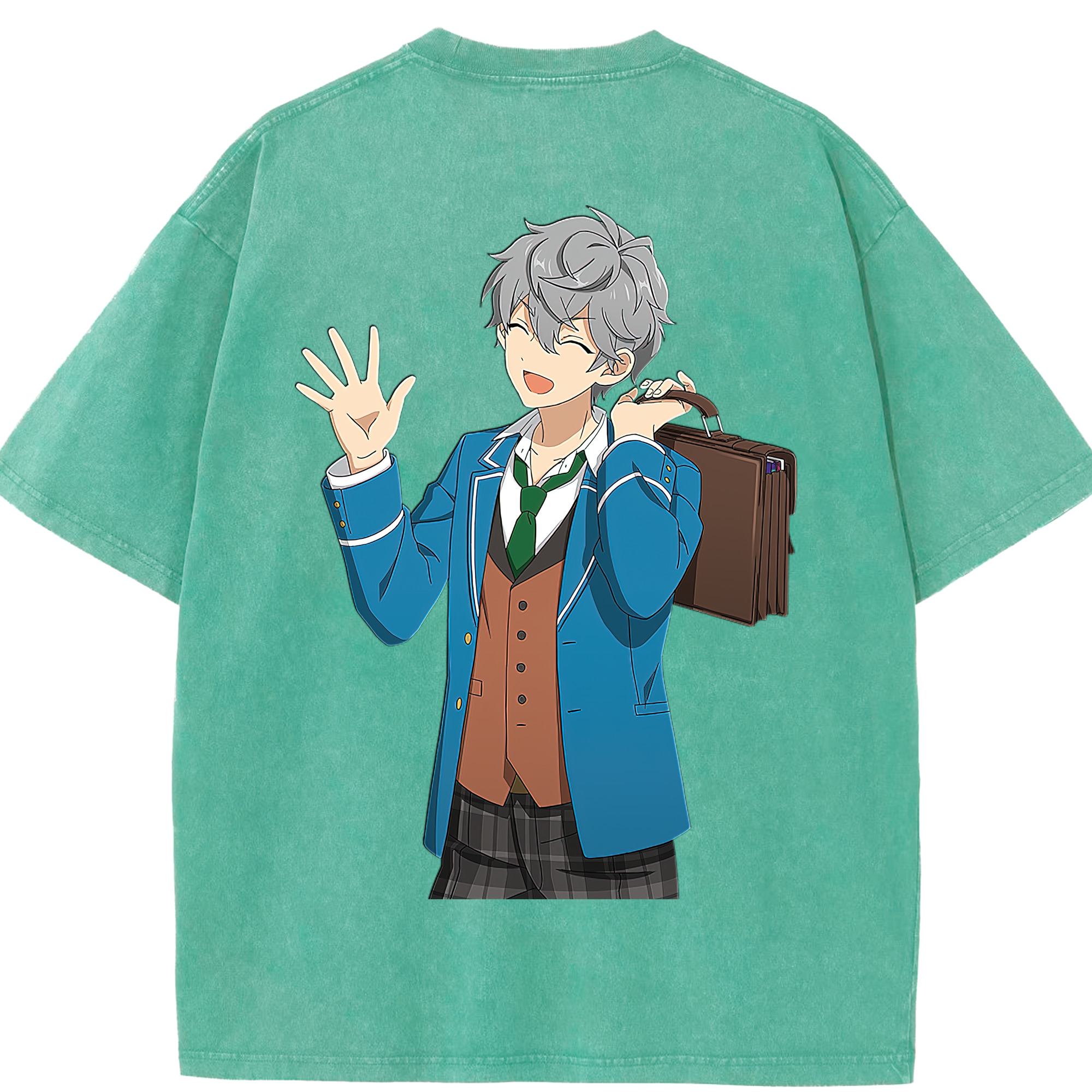 （画像用） あんさんぶるスターズ! Ensemble Stars 綿100% ヴィンテージ風 半袖Tシャツ（背面プリント）